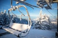 Ski areal Jested in sunny winter day in mountain, Liberec, Czech Republic Royalty Free Stock Photo