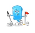 Ski board playing golf vector. cartoon character Royalty Free Stock Photo