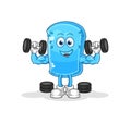 Ski board weight training illustration. character vector Royalty Free Stock Photo