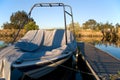 Ski Boat Docked and Covered Royalty Free Stock Photo