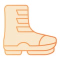 Ski boot flat icon. Boots on buckle orange icons in trendy flat style. Footwear gradient style design, designed for web