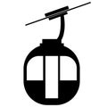 Ski cable car icon on white background. Ski cable lift sign. Ski cable lift symbol. flat style Royalty Free Stock Photo