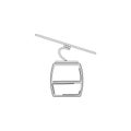 Ski cable lift. flat vector icon