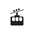 Ski cable lift icon for ski and winter sports icon