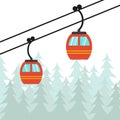 Ski cable lift icon for ski and winter sports.