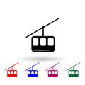 Ski cable lift multi color icon. Simple glyph, flat vector of winter icons for ui and ux, website or mobile application Royalty Free Stock Photo