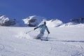 Ski Carving Turn in French Alps Royalty Free Stock Photo