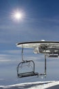 Ski chair-lift. Royalty Free Stock Photo