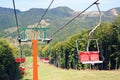 Ski chair lift for ski trail Royalty Free Stock Photo