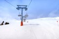 Ski slope in Saalbach-Hinterglemm, Austria Royalty Free Stock Photo