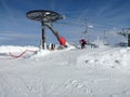 Ski chairlift France Royalty Free Stock Photo