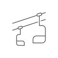 Ski chairlift line outline icon