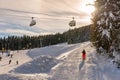 Ski chairlift, Hochwurzen I in Planai & Hochwurzen - skiing heart of the Schladming-Dachstein region, Styria, Austria,