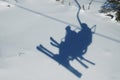 Ski chairlift shadow Royalty Free Stock Photo