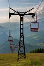 Ski chairlift - Borsa, landmark attraction in Romania. Summer Royalty Free Stock Photo