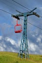 Ski chairlift - Borsa, landmark attraction in Romania. Summer Royalty Free Stock Photo