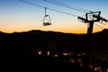 Ski Chairlift at Sunset