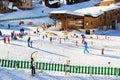 Ski children zone in Avoriaz town in Alps, France Royalty Free Stock Photo