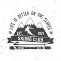 Ski club concept with skier.