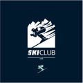 Ski club logo, skier, skiing, mountains, winter sport