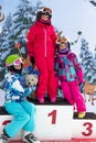 Ski competition winner Royalty Free Stock Photo