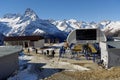 Ski complex in Dombai at height 2277 m. Karachay-Cherkessia, Russia. November 24, 2016