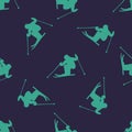 Ski downhill or mogul seamless pattern. Vector background Royalty Free Stock Photo