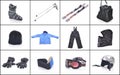 Ski equipment. Necessary things for skiing. Royalty Free Stock Photo