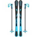 Ski equipment and pole stick icon isolated on white