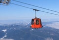 On the ski gondola Royalty Free Stock Photo