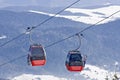 Ski gondola in Polish mountain. Royalty Free Stock Photo