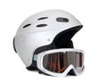 Ski helmet and ski goggles Royalty Free Stock Photo