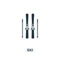 Ski icon. Premium style design from winter sports icon collection. UI and UX. Pixel perfect Ski icon for web design, apps, softwar Royalty Free Stock Photo