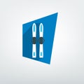 Ski icon shape. Royalty Free Stock Photo