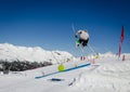 Ski jump in Pas de la Casa, Grandvalira, Andorra. Extrema winter sports Royalty Free Stock Photo