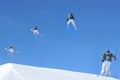 Ski jump sequence Royalty Free Stock Photo