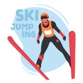 Ski Jumping Combines Athleticism And Artistry In A Breathtaking Display Of Winter Sports Prowess. Skier Character Royalty Free Stock Photo