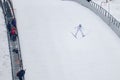 Ski Jumping - Rasnov, Romania: Unknown ski jumper competes in the FIS Ski Jumping World Cup Ladies Royalty Free Stock Photo