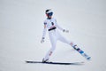 Ski Jumping - Rasnov, Romania: Unknown ski jumper competes in the FIS Ski Jumping World Cup Ladies Royalty Free Stock Photo