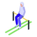 Ski jumping sport icon isometric vector. Winter jump