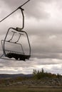 Ski Lift Chair on Mountain Side Royalty Free Stock Photo