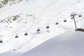 Ski lift chairs in the mountains