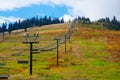 Ski lift chairs in summer Royalty Free Stock Photo