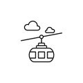 Ski lift, cloud icon. Simple line, outline vector elements of city for ui and ux, website or mobile application Royalty Free Stock Photo