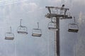 Ski lift with empty seats in ski resort Royalty Free Stock Photo