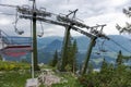 Ski lift high in the mountains Austrias in summer