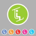 Ski lift icon flat web sign symbol logo label