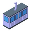 Ski lift icon isometric vector. Cable travel