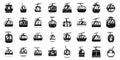 Ski lift icons set simple vector. Winter slope resort Royalty Free Stock Photo