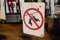 Ski lift information panel Do not bounce swing the chairs Royalty Free Stock Photo